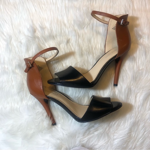 Nine West Acre Leather Black/Brown Heels 7.5M - Picture 3 of 14